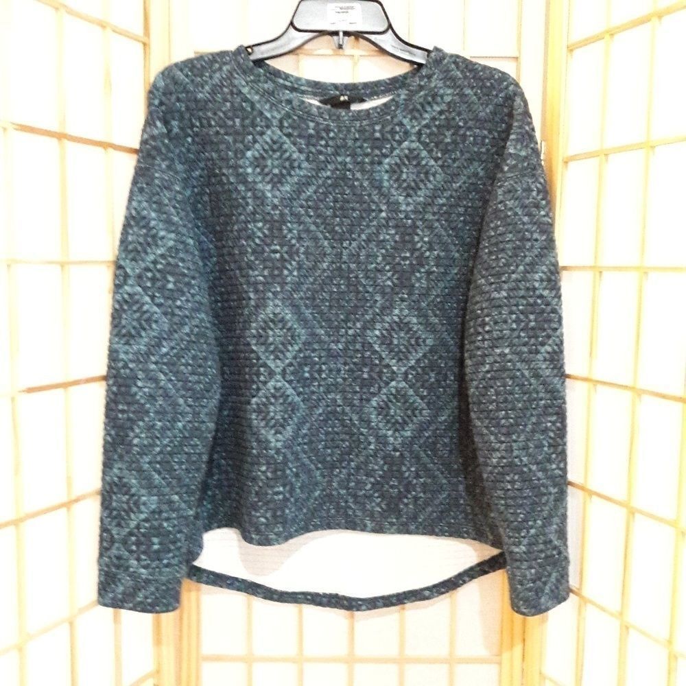 H&M Quilted Diamond Pattern Hi Low Sweater